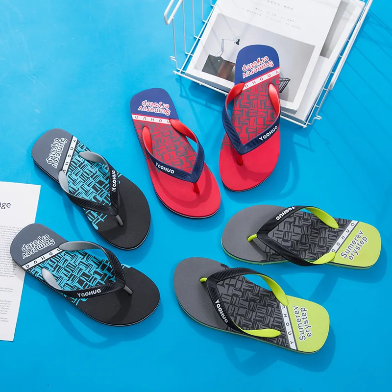 Custom logo Fujian Fuzhou factory price summer season high quality thick sole flipflop slippers man outdoor beach flip flop