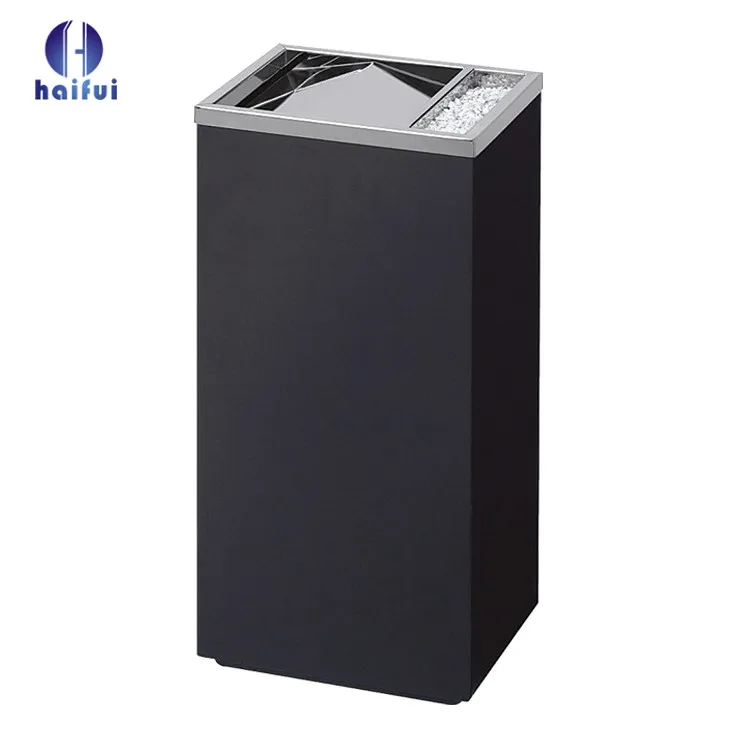 Hotel and restaurant lobby use stainless steel swing lid rubbish bins