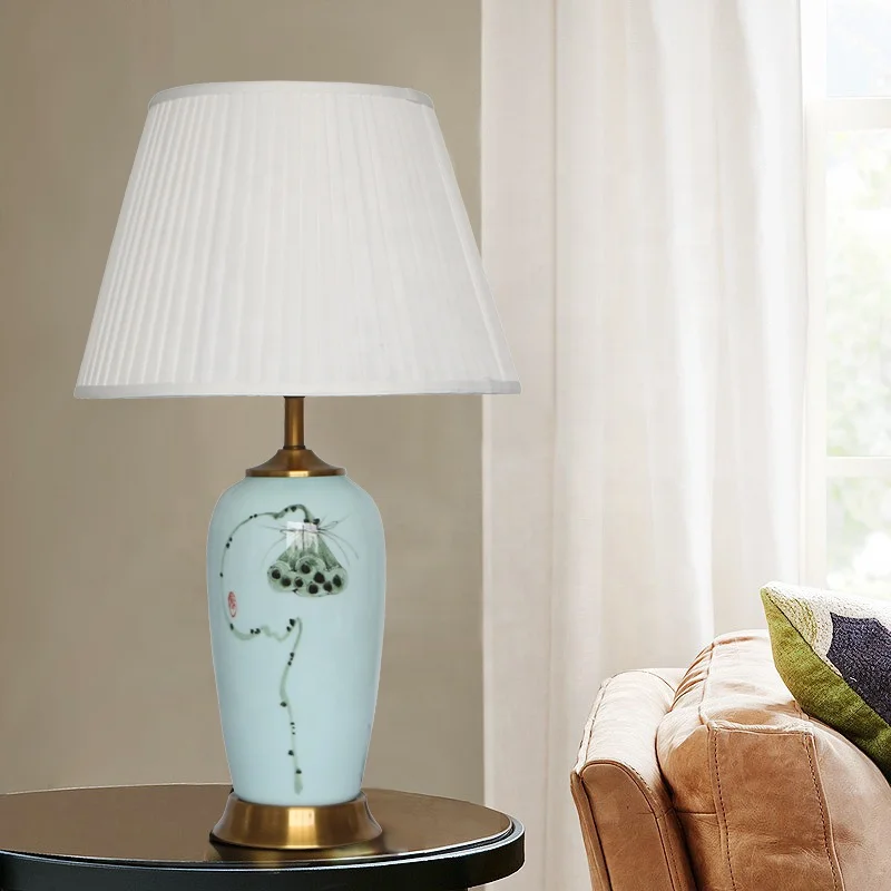 
Jingdezhen ceramic lighting for living room porcelain table lamp for home decoration and hotel bedroom bediside 