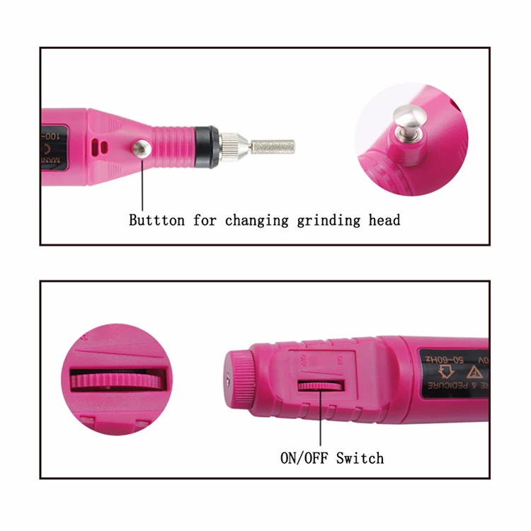 
File Kit Electric Manicure Pedicure Acrylic Portable Salon Machine pen shape nail drill DM-13 