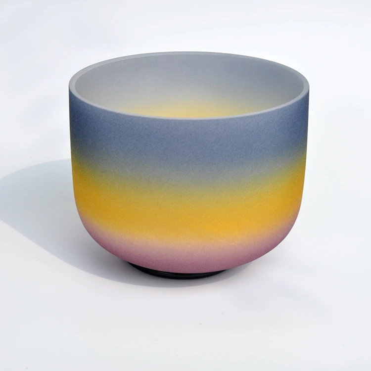 
Factory Sale Custom Design 7 chakra color crystal singing bowl set from China 