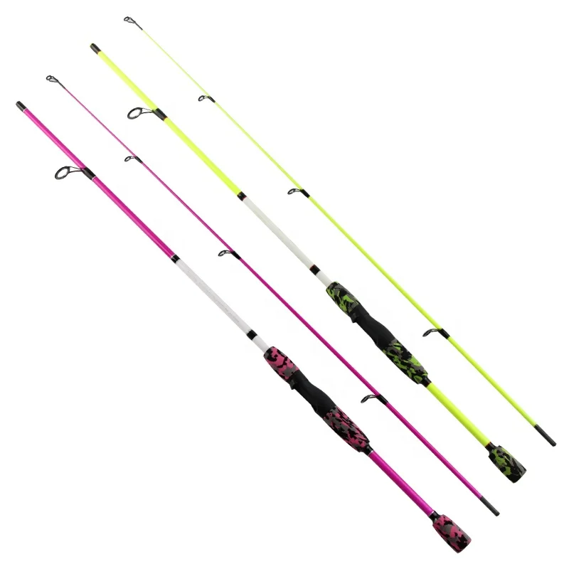 1.8m 2 section Camouflage EVA handle fiberglass lure fishing rod spinning