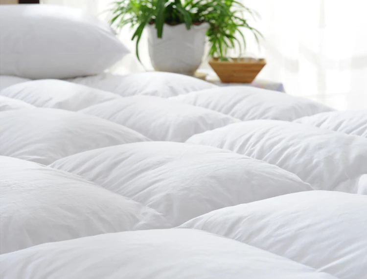 Good quality china sell well plain white hospital bed feather mattress pads for sale