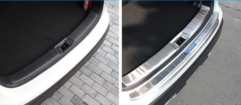 1 набор из нержавеющей стали для автомобильного багажника бампер педаль плиты панель автомобиля задний бампер багажник внешний для Nissan Qashqai 2016