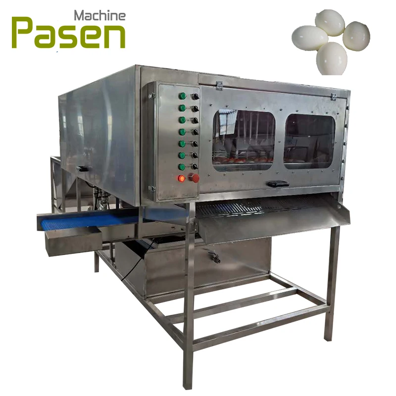 Automatic hen egg shell removing machine / boiled chicken egg sheller machine with breaking function