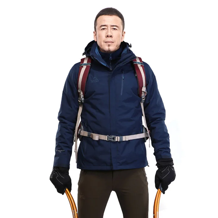 Мужская ветрозащитная зимняя водонепроницаемая куртка 3 в 1 с флисовой подкладкой