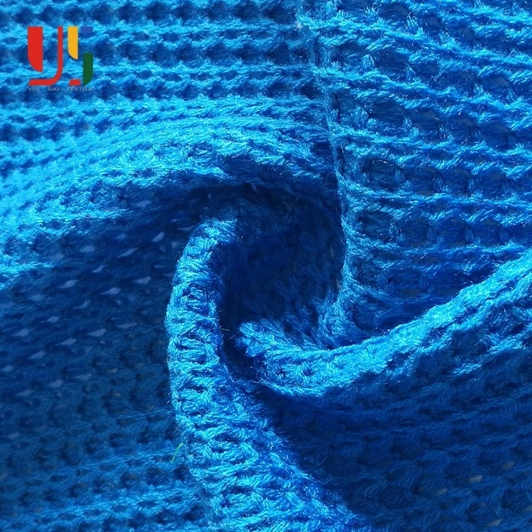 
 100% акриловая синяя пряжа окрашенная утка Акриловая Жаккардовая Ткань трикотажная ткань для пальто  