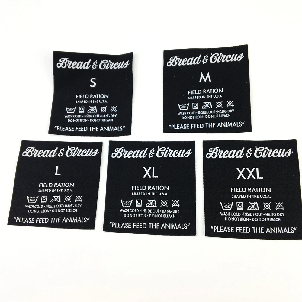Garment Labels and Tags Polyester Fabric Woven care Labels For Clothing