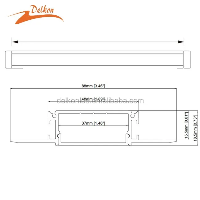 Super Wide 98*18.5mm Aluminium LED Channel Drywall  Plaster-in Recessed LED Profile for 47mm Width LED Strip