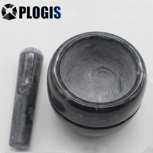 Stone marble & granite mortar and pestle set for grinding food