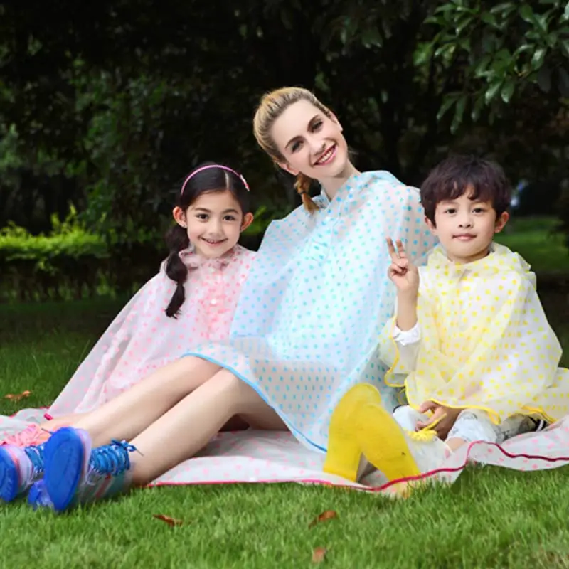 New arrival cute Adult Children rain Coat poncho rain cape for women for hiking and picnic