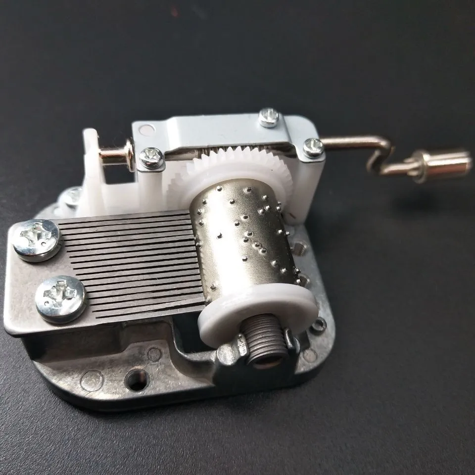 Music Box Parts Custom Hand Crank Sankyo Sliver Music Box Movement