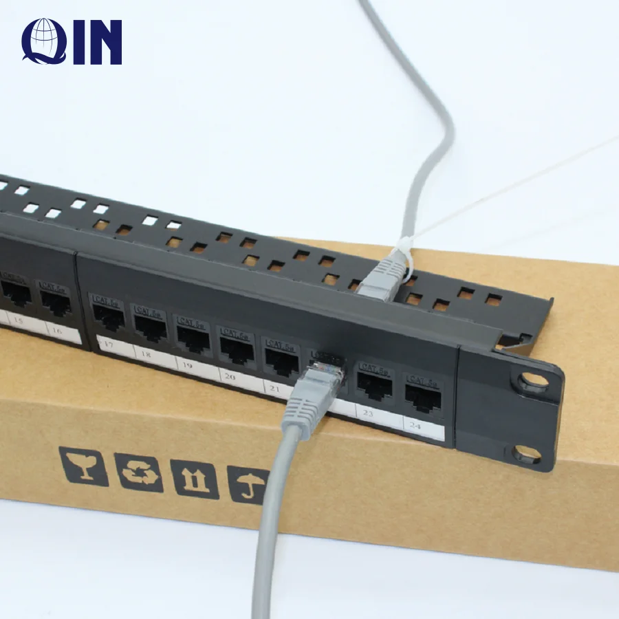cat6 24port 24 port full loaded 1U 19in RJ45 Inline Coupler keystone patch panel