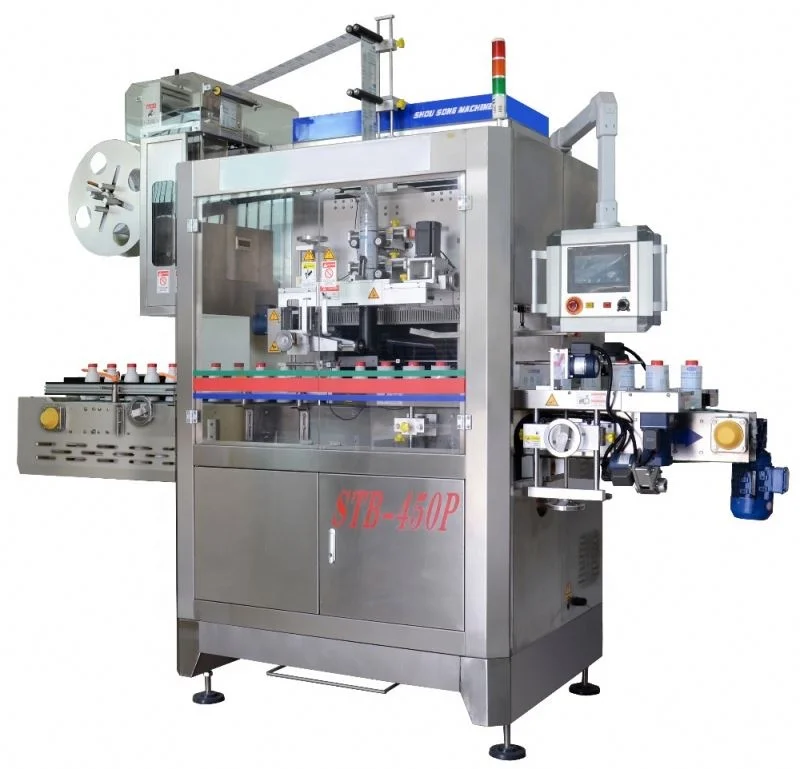 
automatic hot shrink plastic bottle label sleeving machine 
