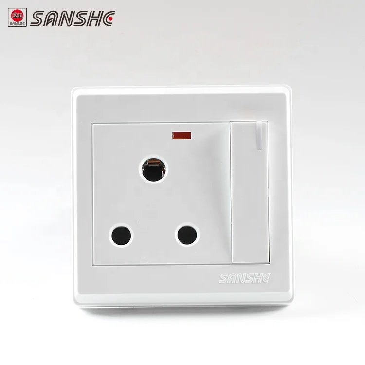 SANSHE PC материал 15a 3 контактный разъем Новый коммутируемый разъем 15 Amp три полюса круглый разъем