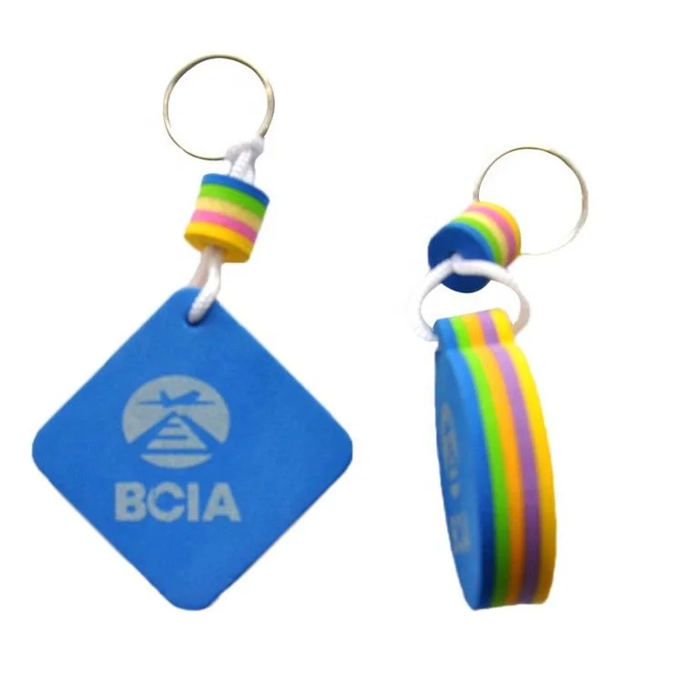 Custom logo Custom shape eva foam floating keychain keyring