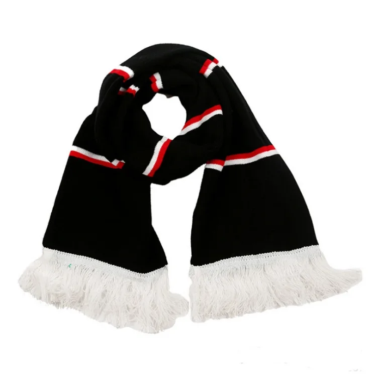 Custom knitted scarf football team club soccer fan scarf