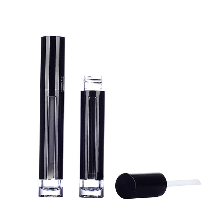 
Best price black lipgloss tube wholesale packaging round empty slim clear container plastic lip gloss mascara soft tube 