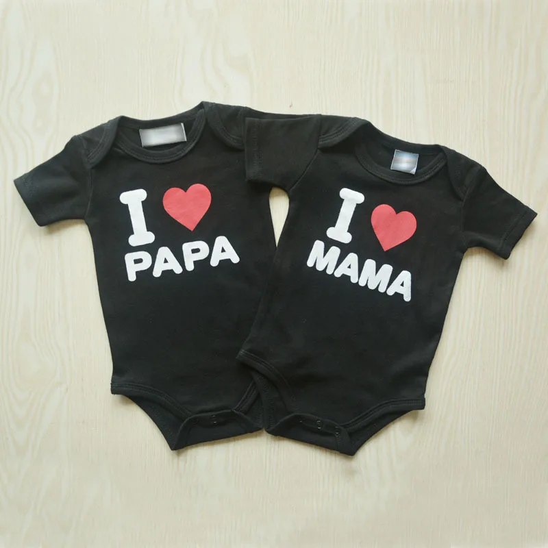 
Newborn baby twins clothes 100% cotton baby rompers bodysuits girls boys clothes 2 piece i love mama papa ropa de bebe onesie 