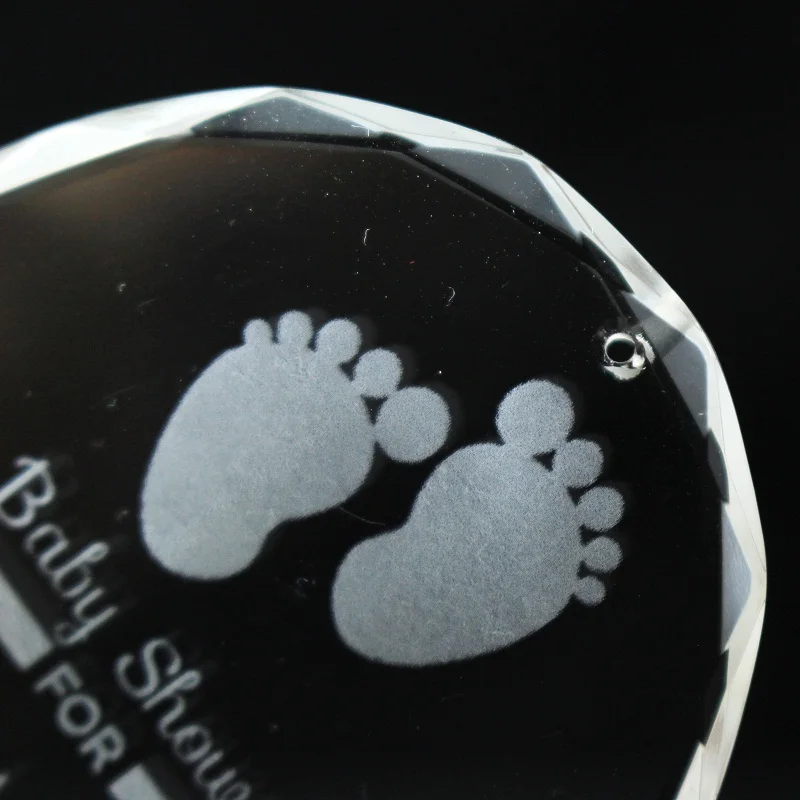 Popular Crystal Baby Shower Party Favors Glass Baby Footprint For Born Souvenirs