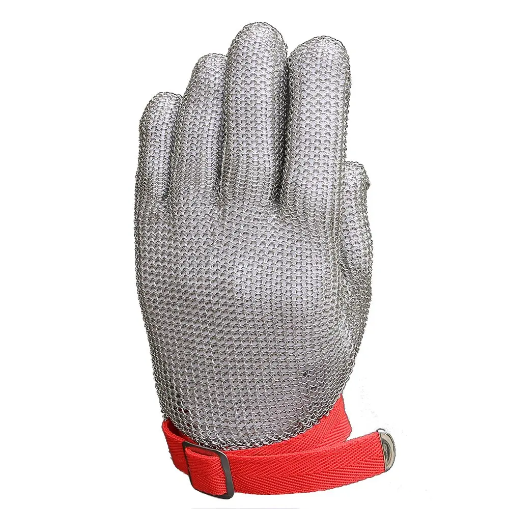 304L Chain Mail Stainless Steel 5-Finger Metal Mesh Cut-Resistant Gloves