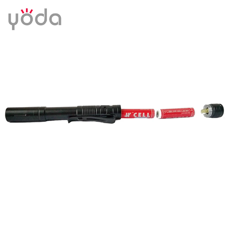 D9190-2 pen shape AAA dry battery white yellow double led light doctor flashlight with clip