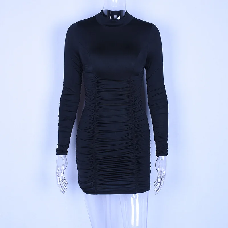 long sleeve high neck robe de soiree bodycon sexy denim dresses 2019 autumn winter women fashion party ropa de mujer