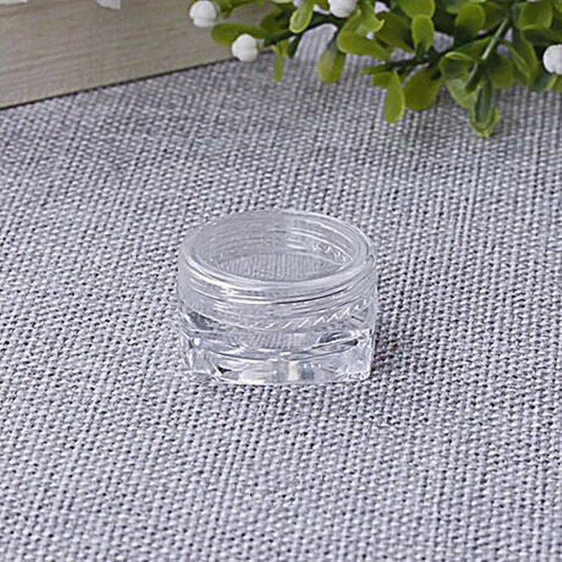
5ml PET plastic mini jar square bottom cosmetic eye cream lipbalm jar 