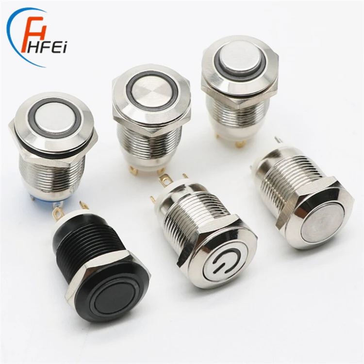 waterproof light  car led miniature ip54  ip67 12 volt 24 volt 16mm metal push button switch