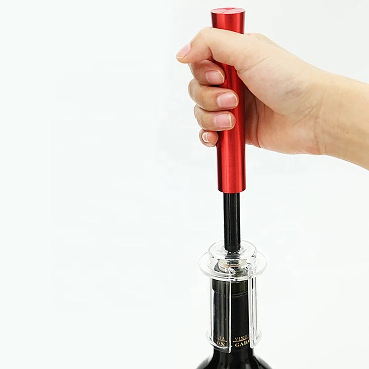 
2019 New Design Vacuum Pump Air Pressure Wine Bottle Opener Aluminum Alloy + Acrylic Sustainable 5-7 Days 90g/box 19.5 Cm 