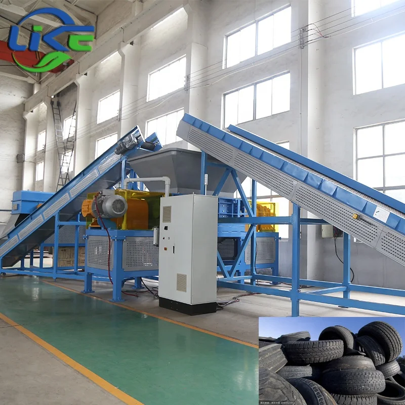
tyre shredder machine in waste tire recycling machine for tire cutting machine for sale 