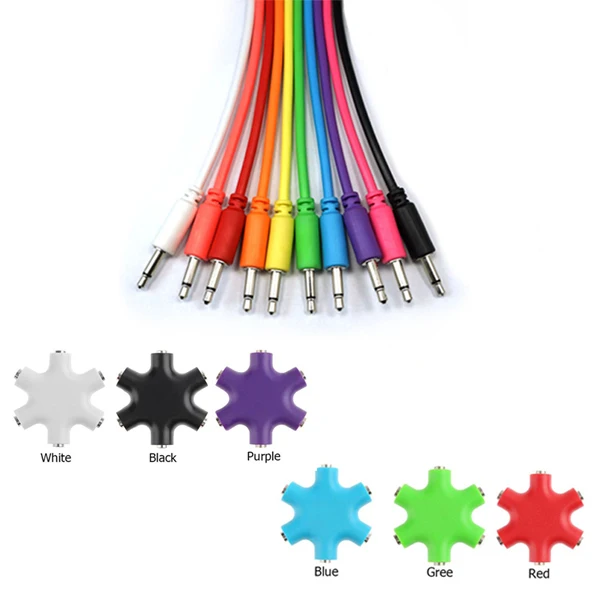 
5-Jack Multi Headphone Audio Splitter adapter 