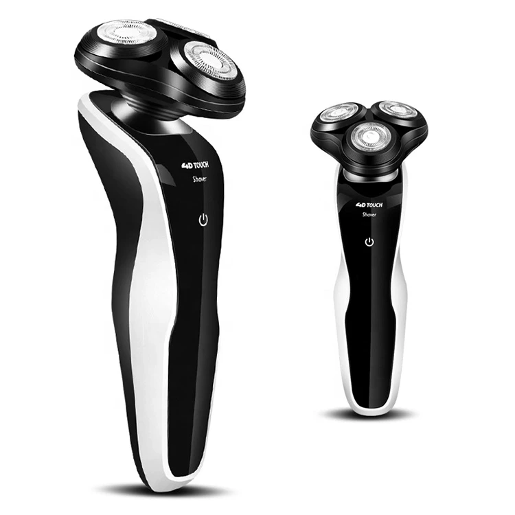 Высококачественная Водонепроницаемая перезаряжаемая Мужская электрическая бритва с тройным плавающим вращающимся лезвием
