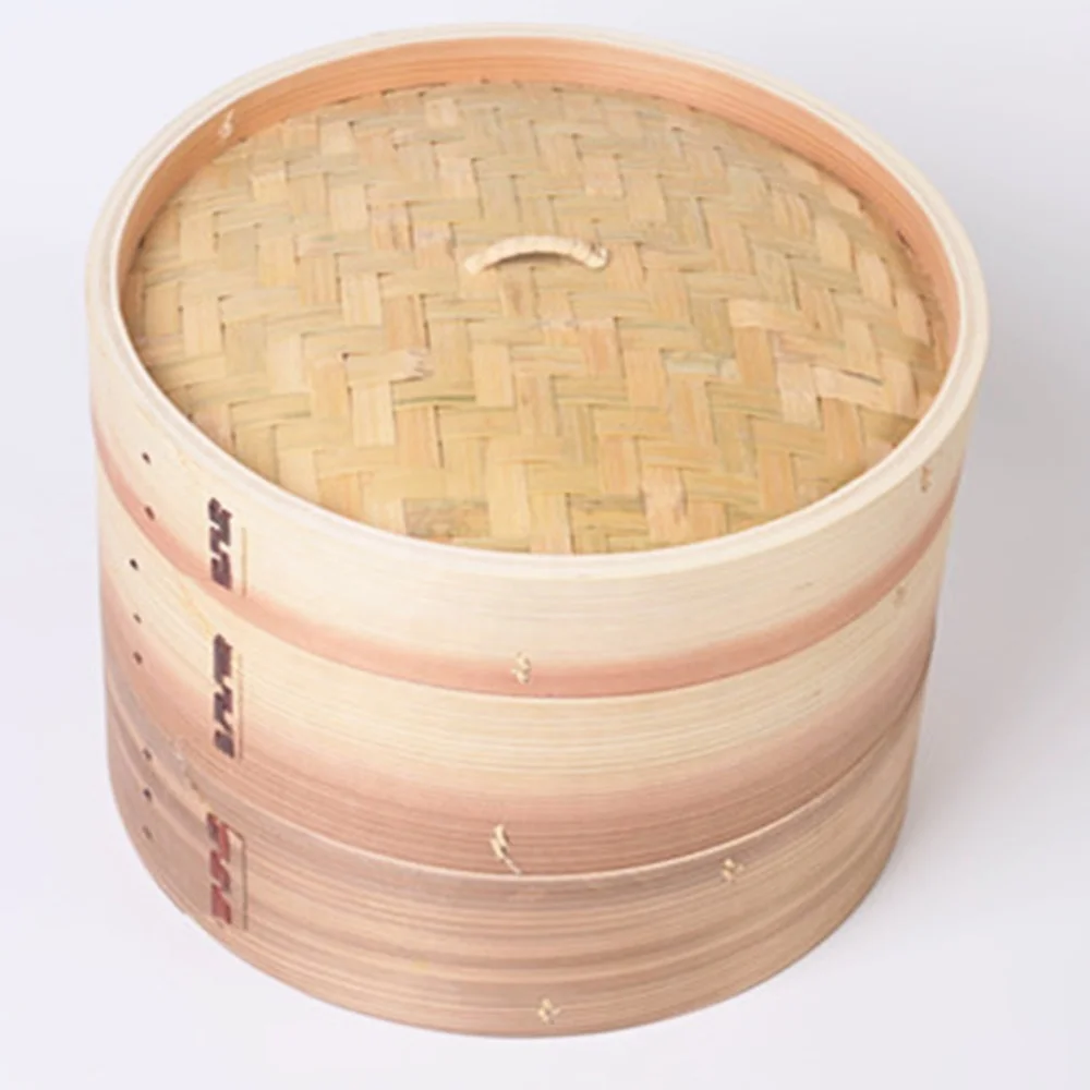 Eco-Friendly Chinese cuisine Natural Wood & Bamboo 4 Layer Steamer  4-16Inch Steams Bamboo Wood