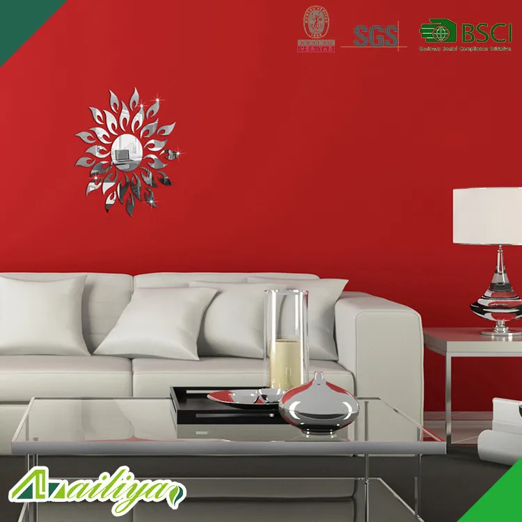 Уникальный дизайн гостиная стены желтый прямоугольный A bric зеркало стикер