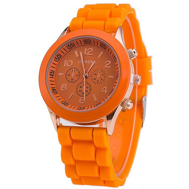 Unisex Geneva Silicone Jelly Gel Quartz Analog Sport Wrist geneva Watch