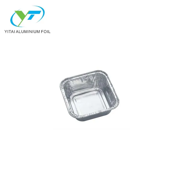 
mini square aluminum foil container pudding cup with lid 