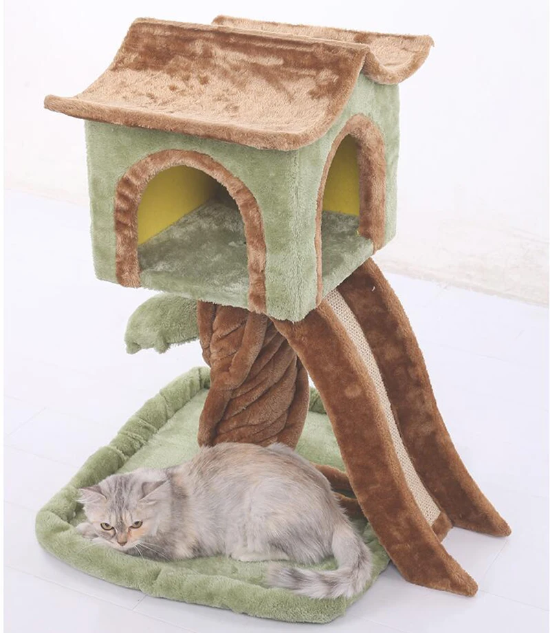 Wholesale Custom Tree Like Multi-layer Plush Cat Tree Simulated Plant Cat Furniture