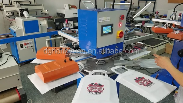 2 color silkscreen automatic octopus printing machine for paper bag/t shirts/swim cap