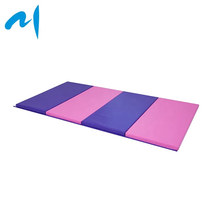 Дешевый коврик для тренажерного зала 8 дюймов x 4 дюйма x 2 дюйма из толстой пены, четыре складных коврика для гимнастики и тренировок
