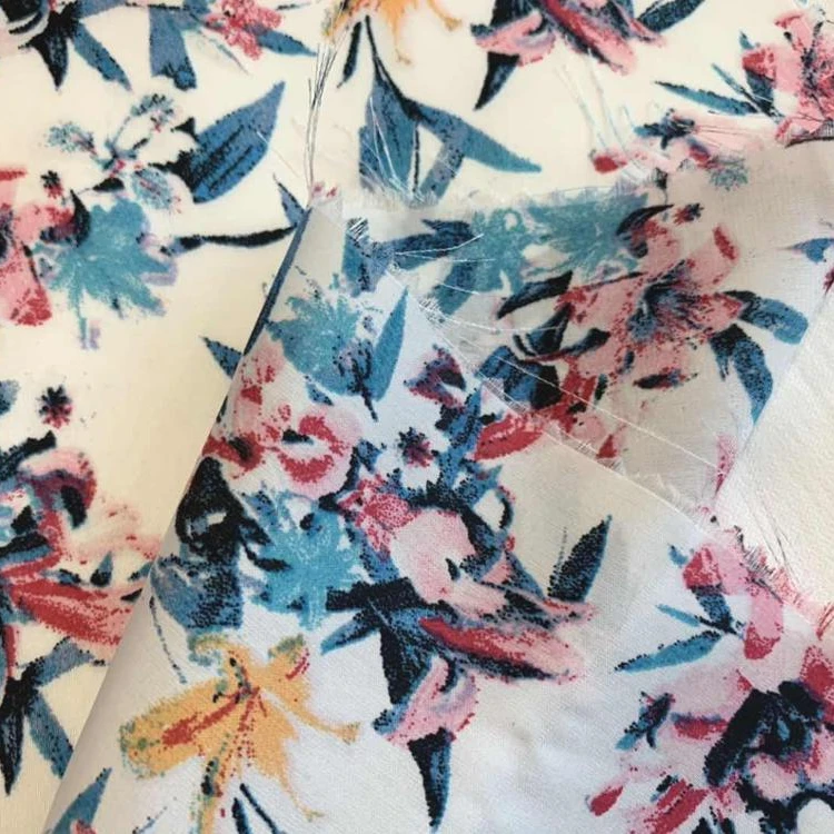 Оптовая продажа, шифоновая ткань с принтом из блестящего 100% полиэстера, шелка, атласа