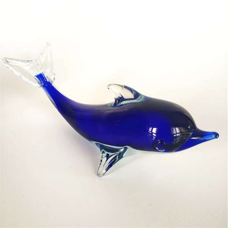 BIG SALE fancy murano glass blue dolphin