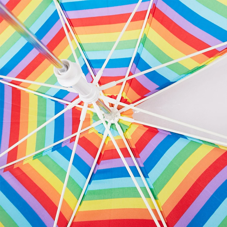 wholesale custom colorful windproof kid rainbow children umbrella with  j handle