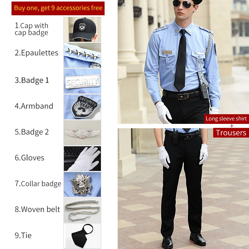 New Design Black Security Guard workwear Uniforms