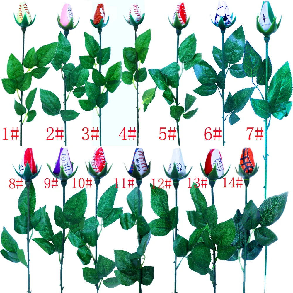 Fashion creative leather sports jewelry softball baseball white roses