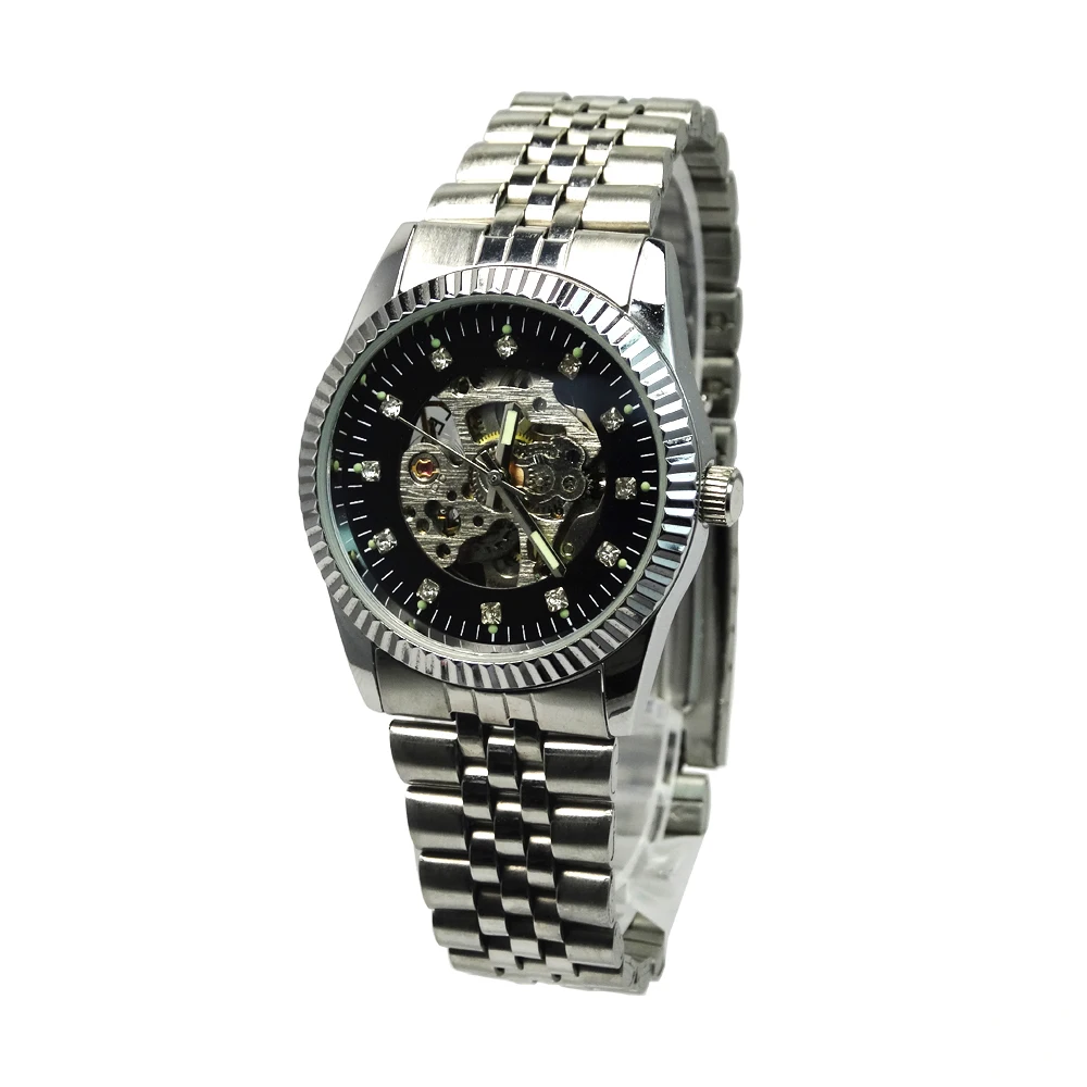 2019 Fashion transparent automatic watch men watches