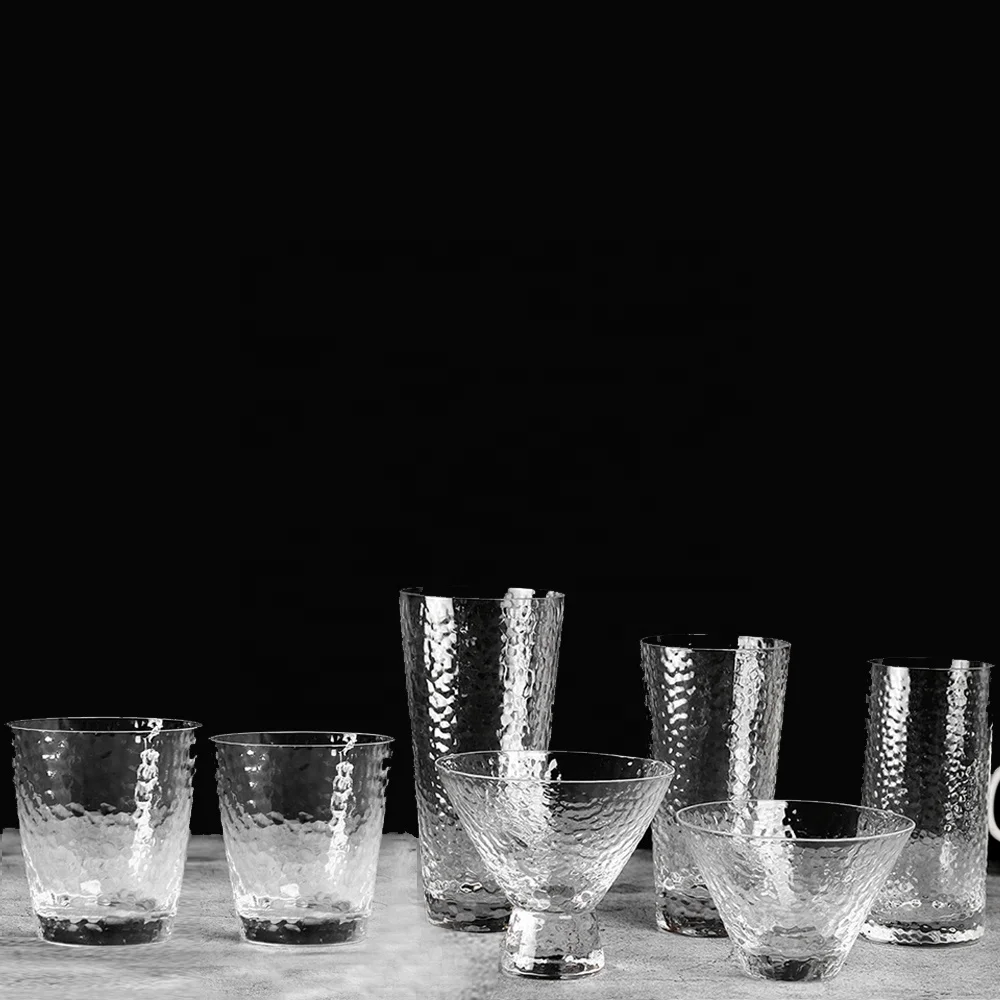 Household Glassware Luxury Handmade Drinking Cups Crystal Glasses Set of 7