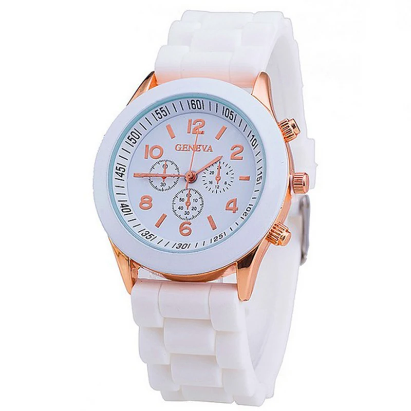 Unisex Geneva Silicone Jelly Gel Quartz Analog Sport Wrist geneva Watch