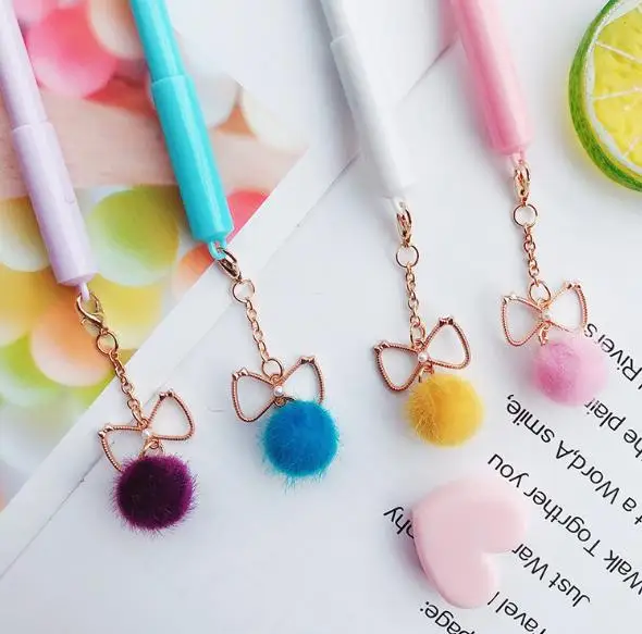 
Lovely girl wind pendant pen bow hair bulb delicate pendant neutral pen school supplies PN5649 