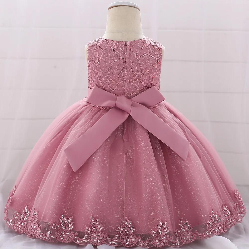 2019 baby dress skirt female baby lace sequin princess dress age full moon wedding dress